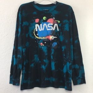Men Nasa Tie Dye Long Sleeve Shirt Size 
